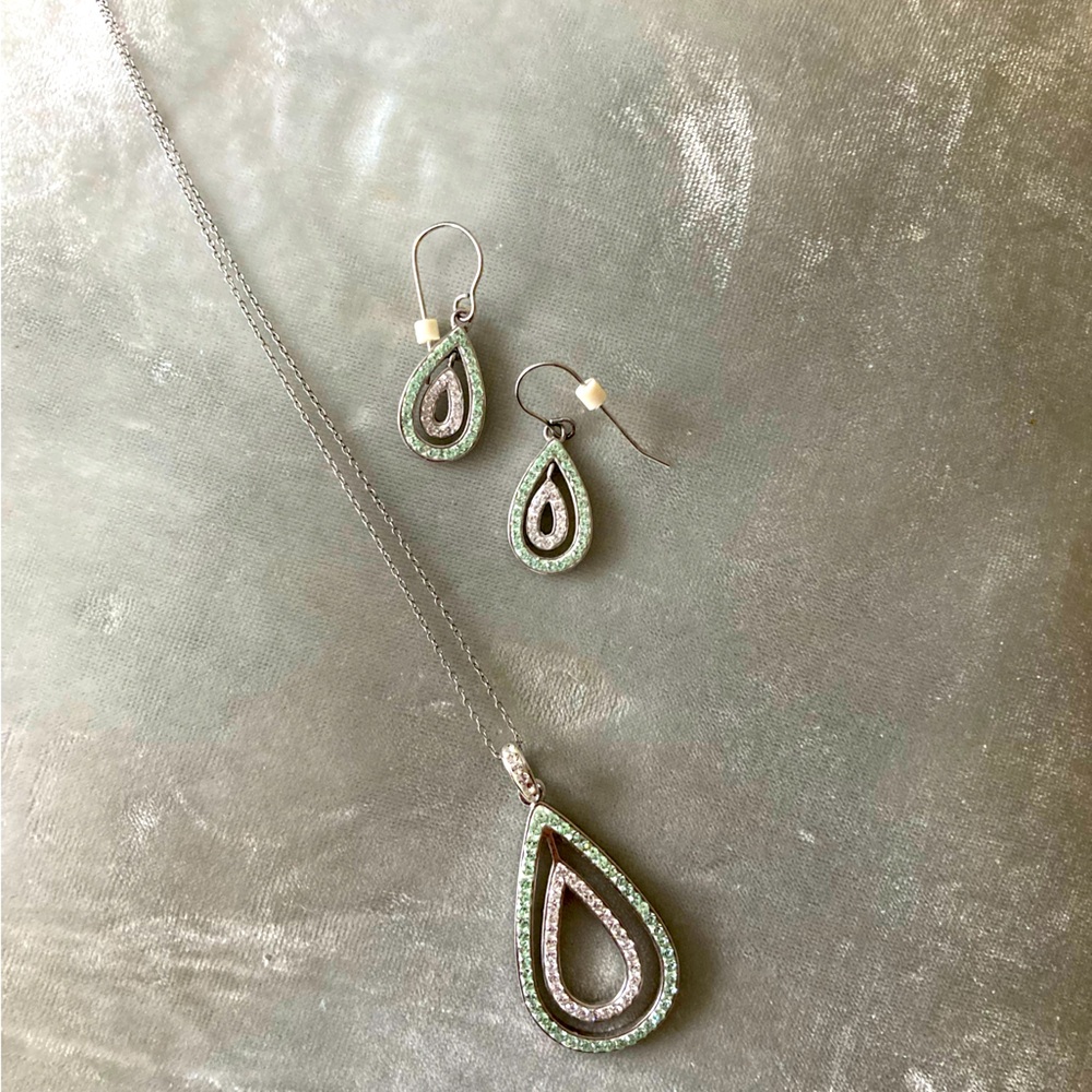 Sterling silver necklace and earring set